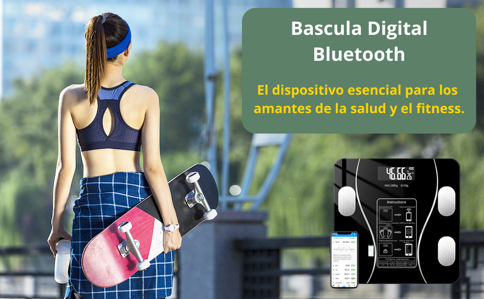 BASCULA DIGITAL INTELIGENTE CON BLUETOOTH 📲📲📲